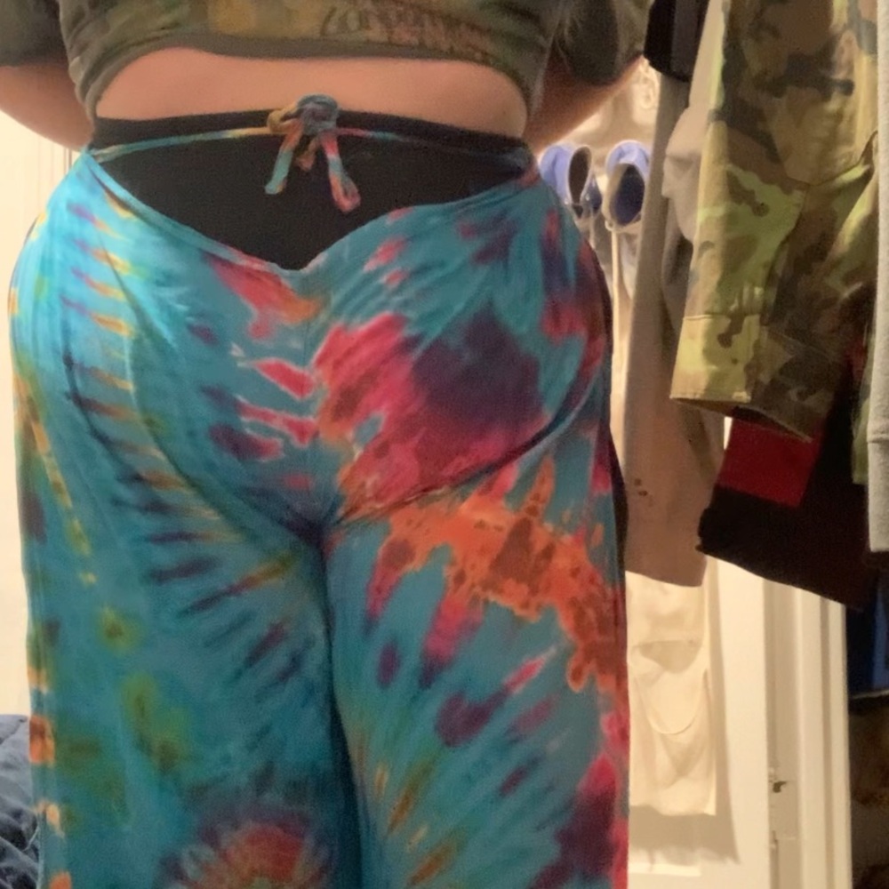 Tie-Dye Split Leg Hippie Pants